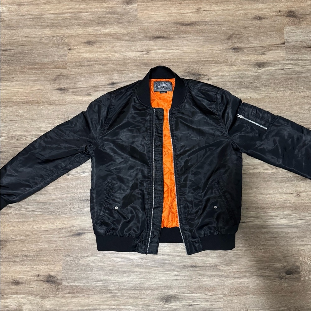 Brooklyn Cloth Orange and Black Bomber Jacket